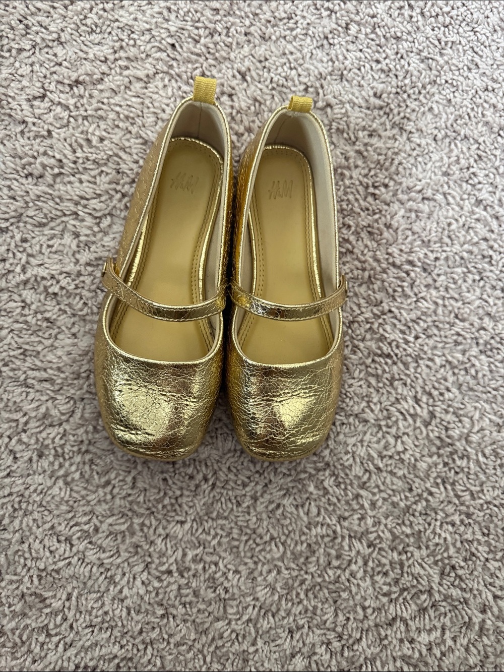 H&M Metallic Gold Girls' Mary Jane Flats